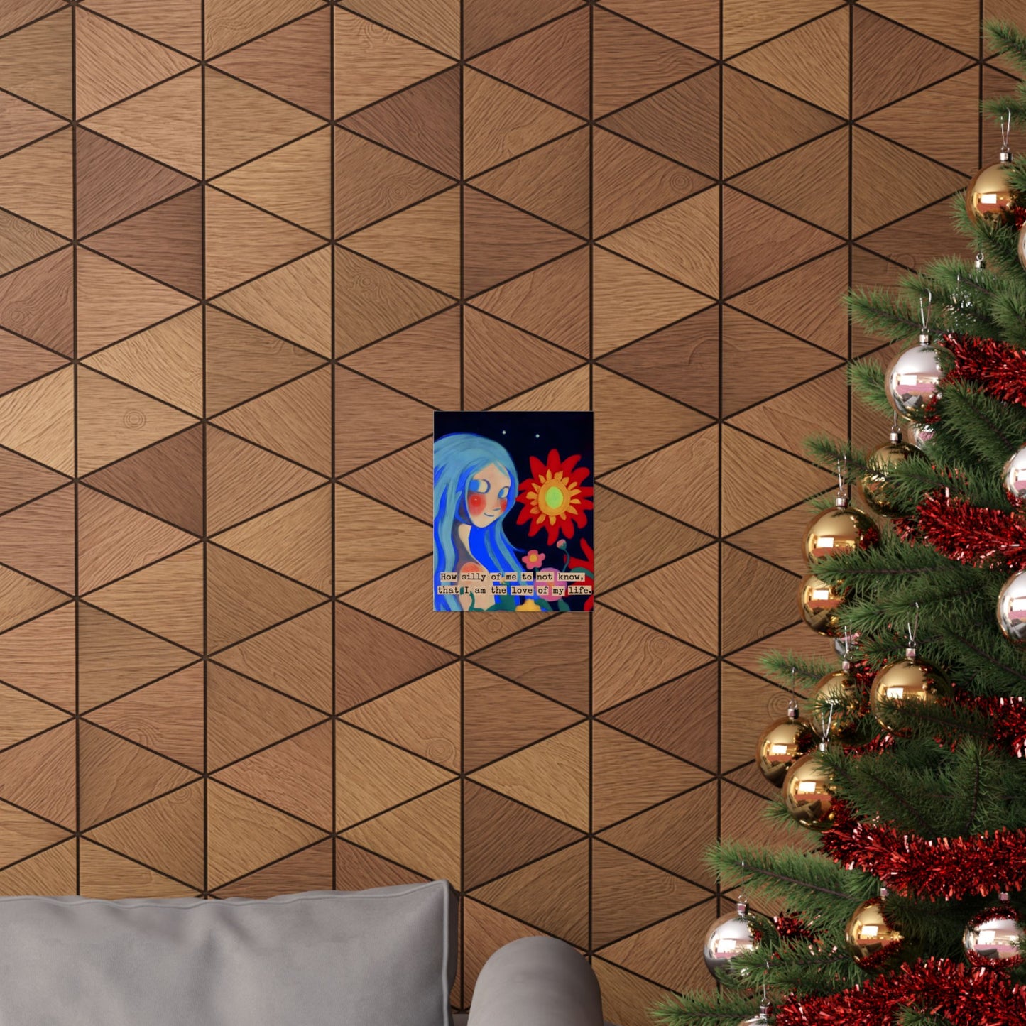 Matte Poster — "I Am the Love of My Life" Floral Portrait