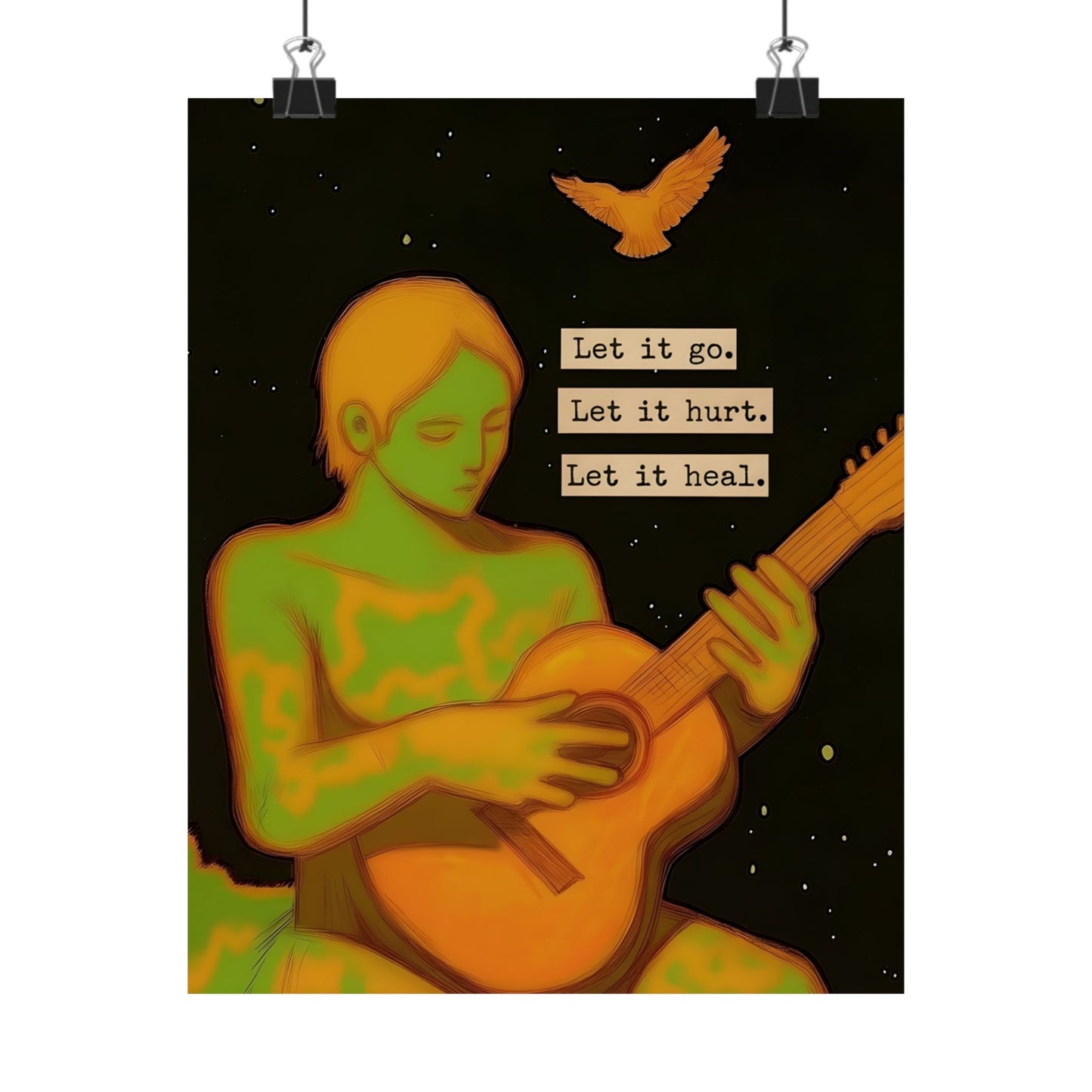 Let It Go — Matte Vertical Poster (Let It Hurt. Let It Heal. Inspirational Wall Art)